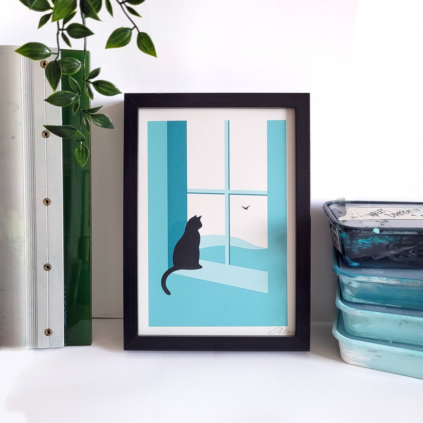 Watching Through The Window, Cat Print