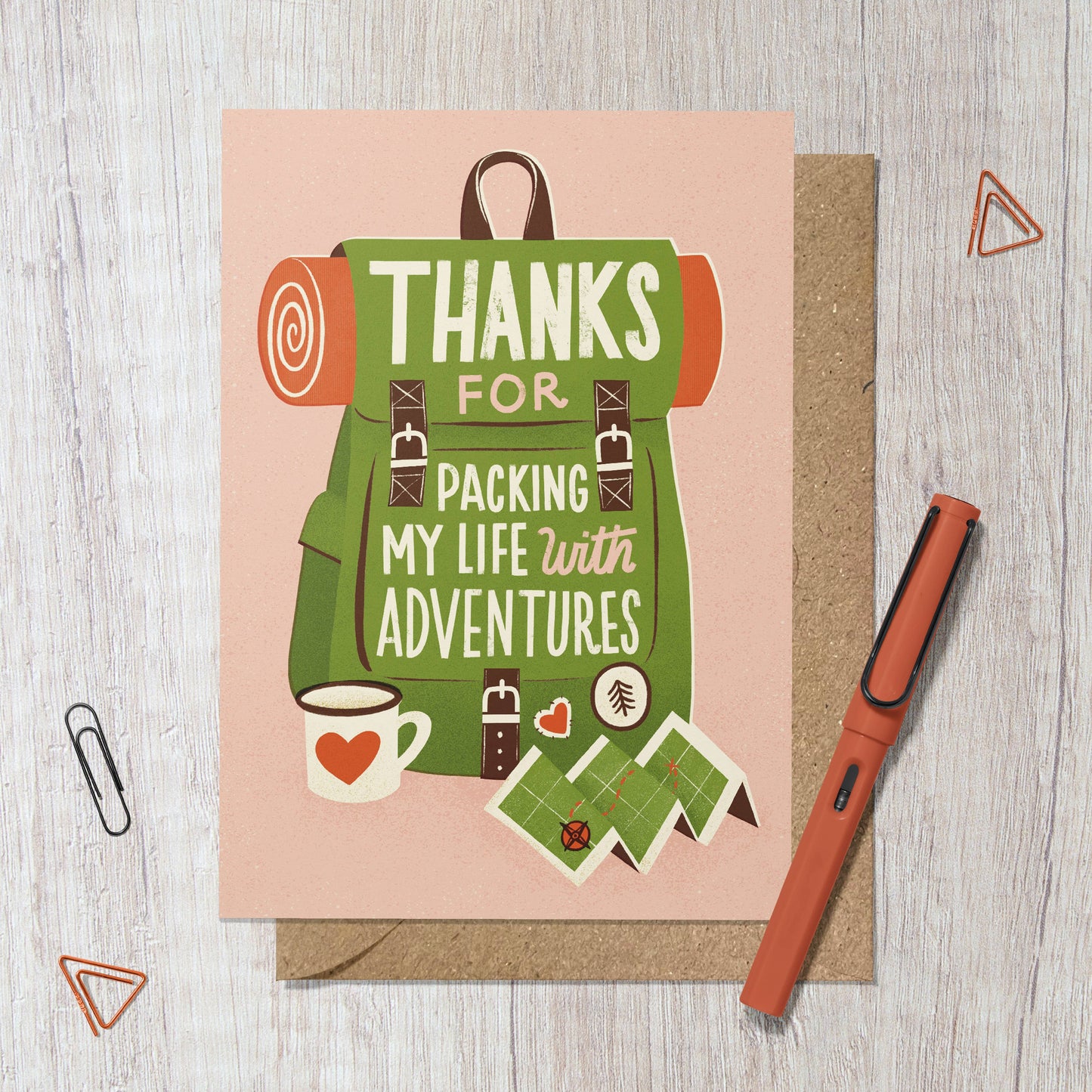 Adventure Pack | Hiking, Camping Love Greeting Card