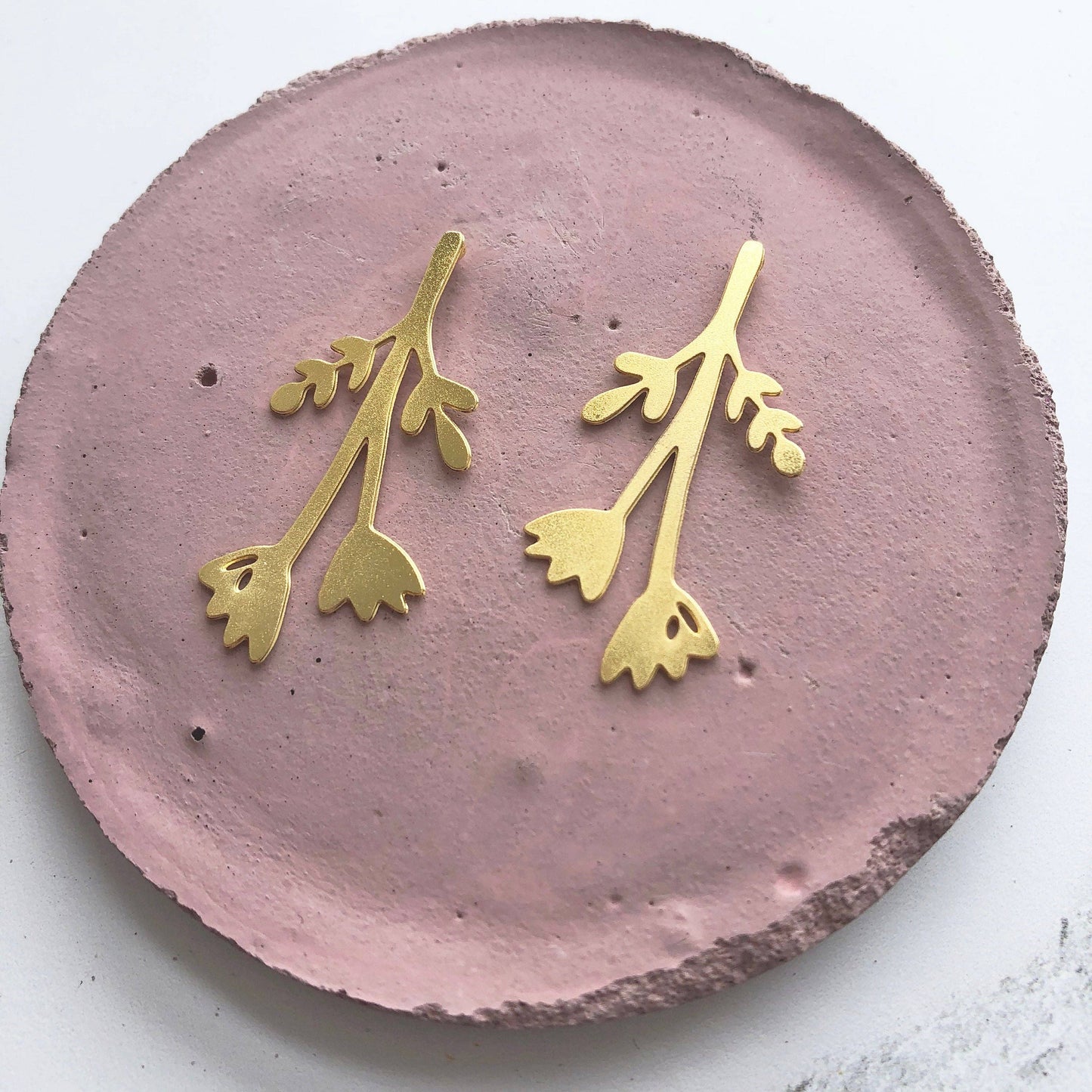 Gold Flower Bloom Stud Earrings