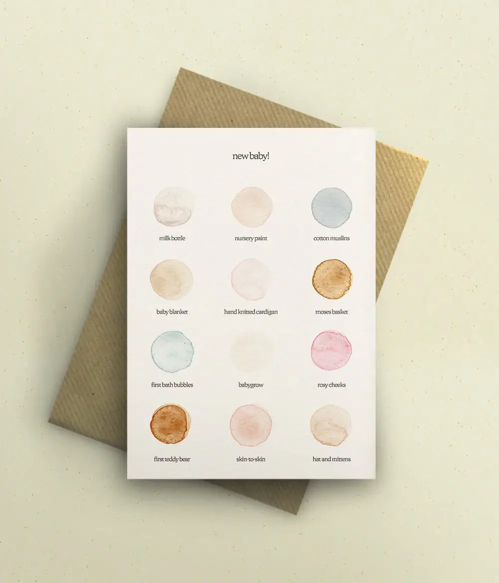 New Baby Colour Palette Greetings Card