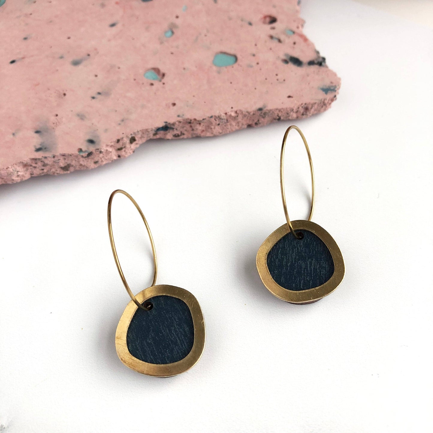 Coloured/Gold Circle Hoop Earrings