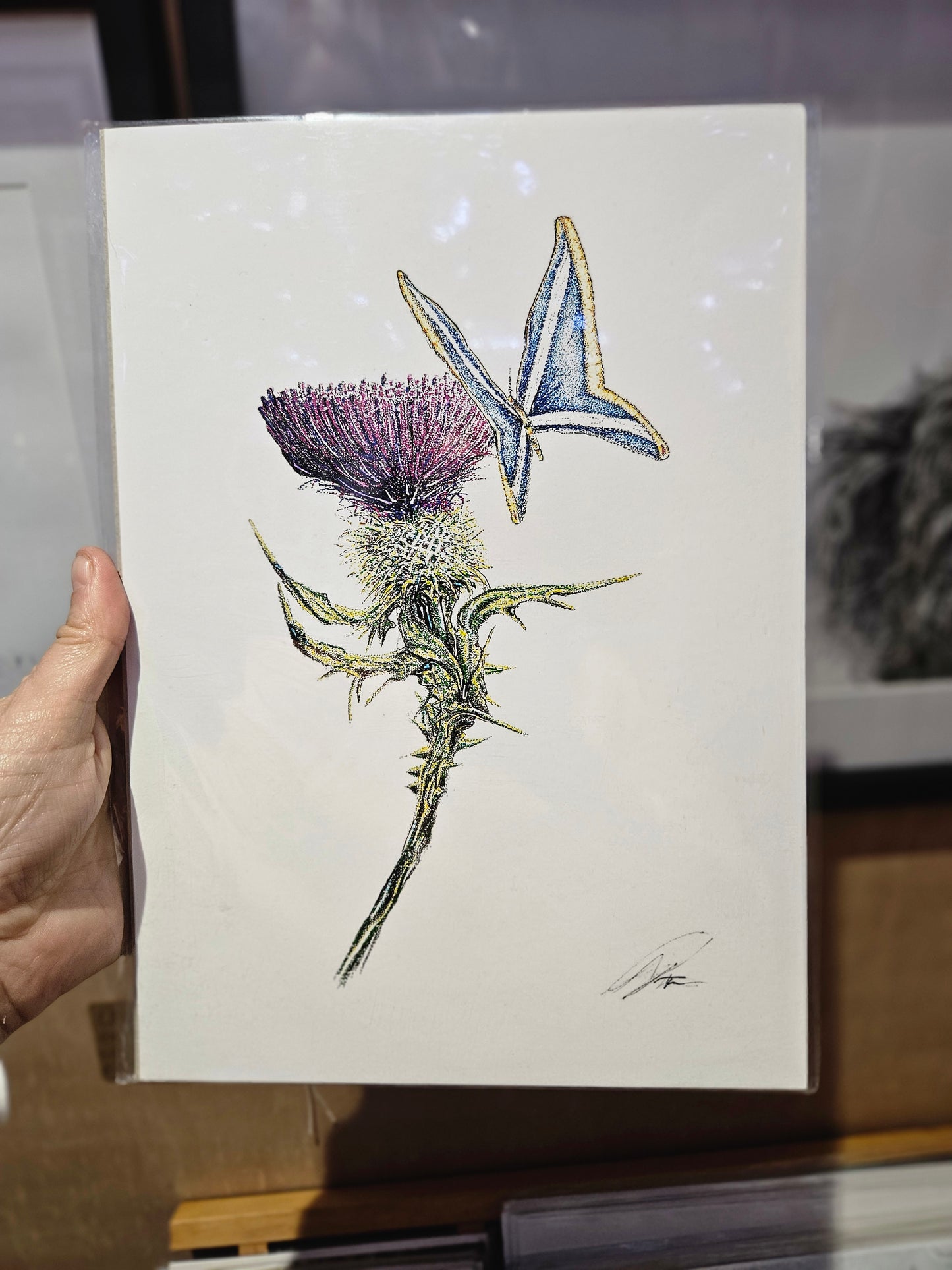 Pointillism Art Prints - Thistles & Scotland
