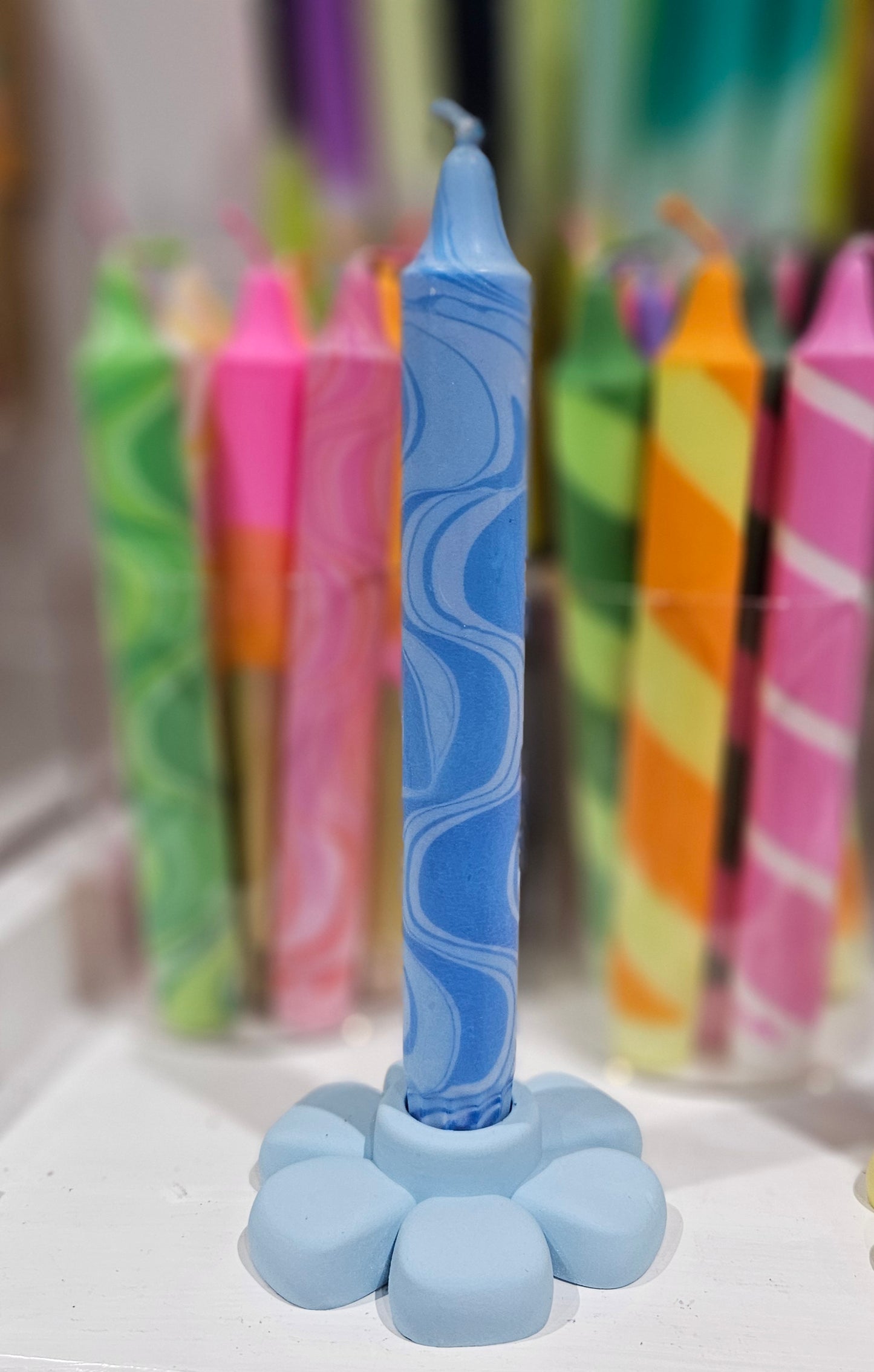 Flower-Shaped Candle Holder - Handmade - Colourful Collection.