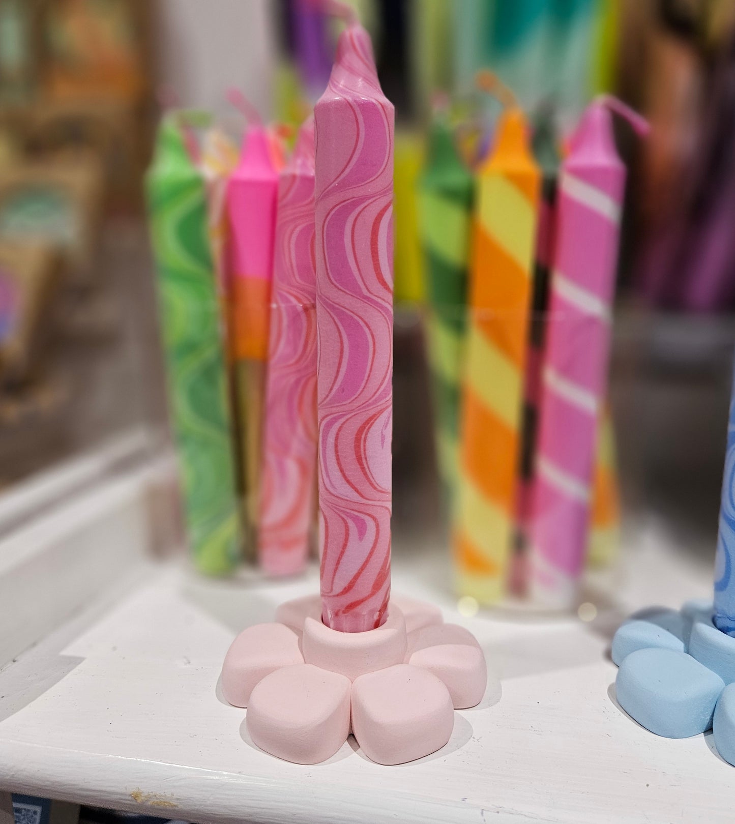 Flower-Shaped Candle Holder - Handmade - Colourful Collection.