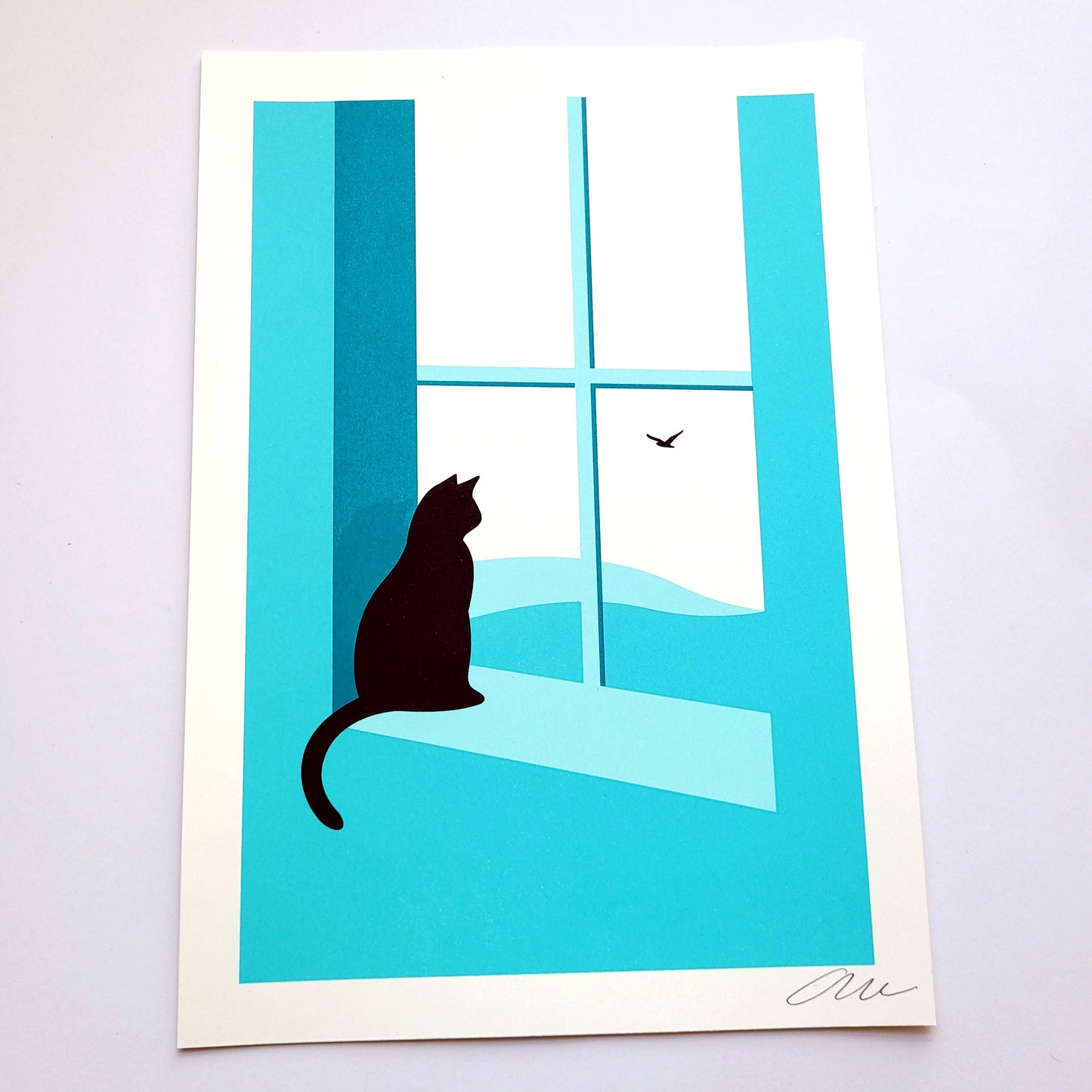 Watching Through The Window, Cat Print