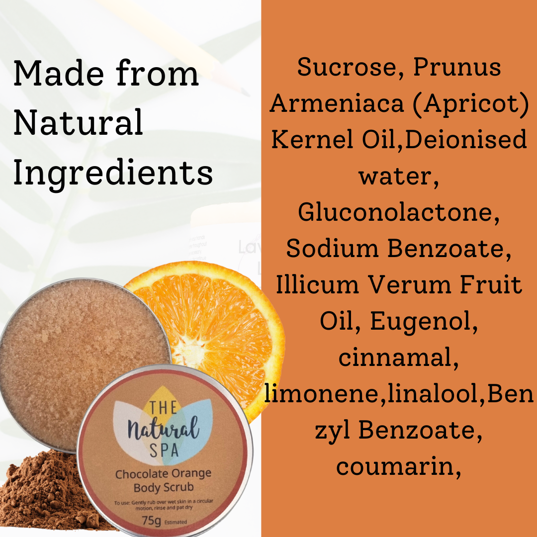 Chocolate Orange Natural Body Scrub - 75g tin - Letterbox