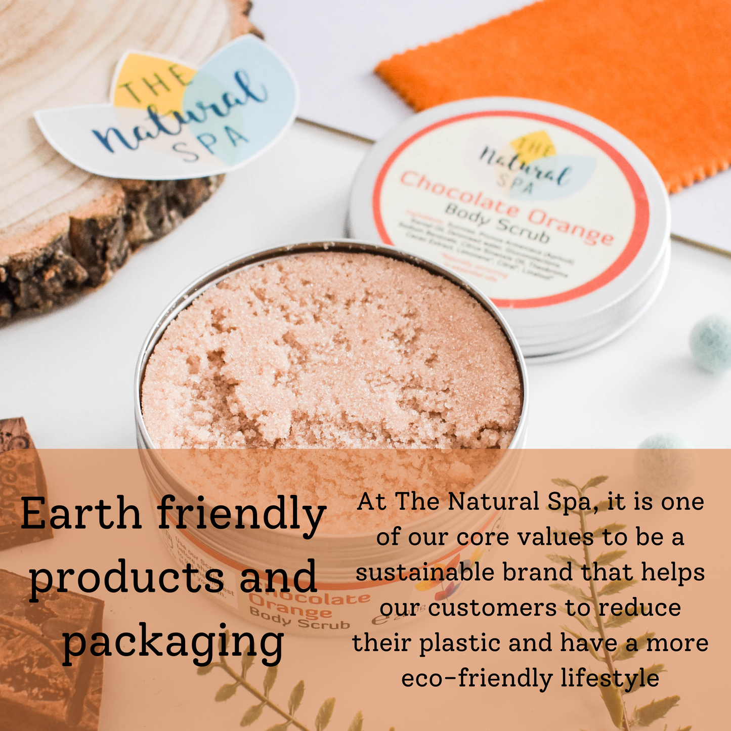 Chocolate Orange Natural Body Scrub - 75g tin - Letterbox