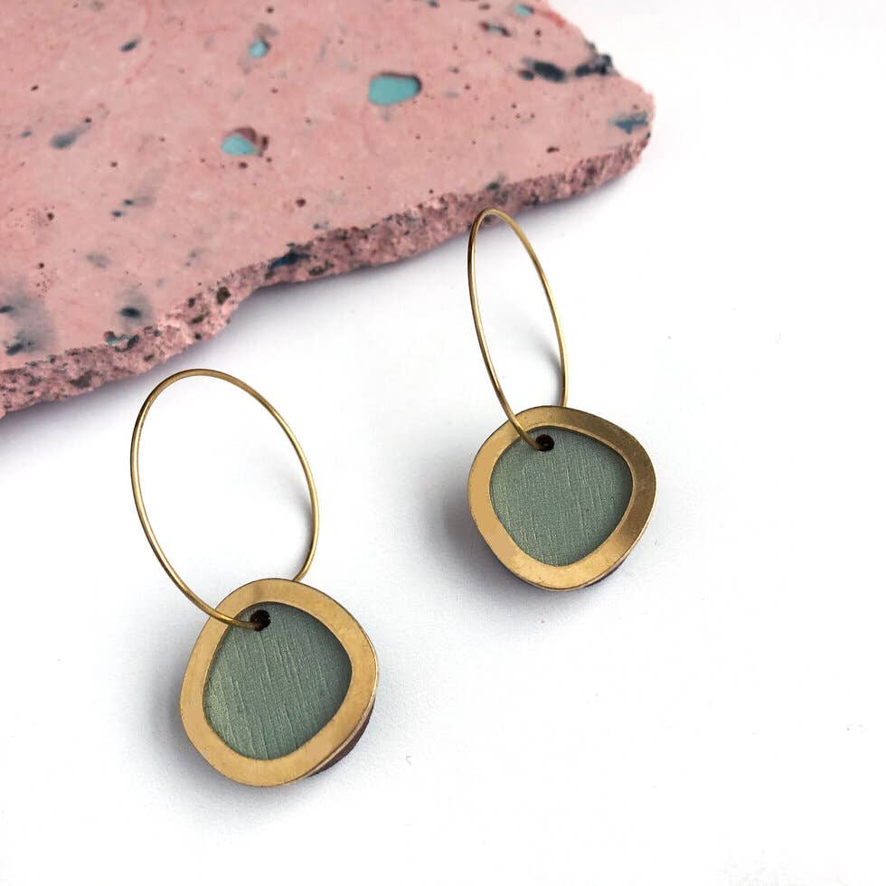 Coloured/Gold Circle Hoop Earrings