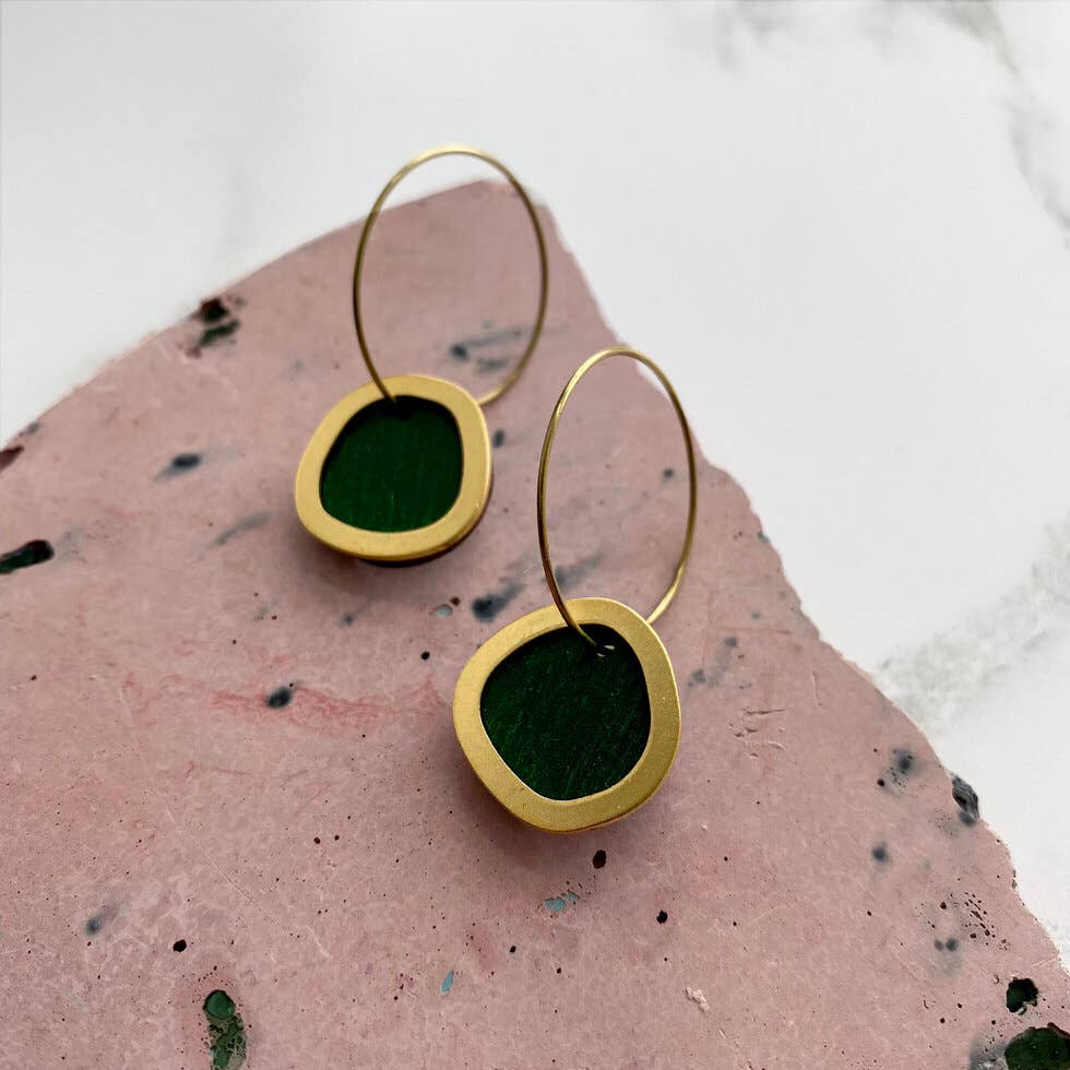 Coloured/Gold Circle Hoop Earrings