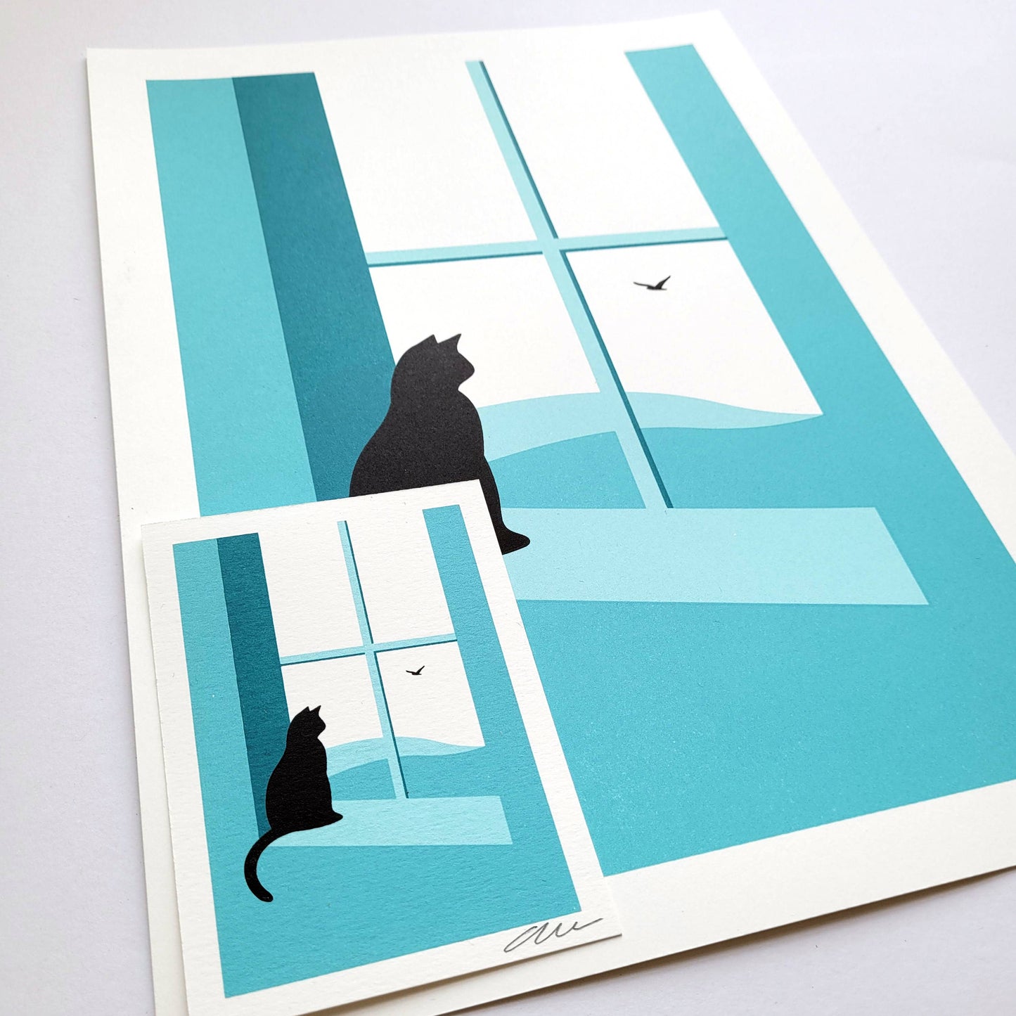 Watching Through The Window, Cat Print