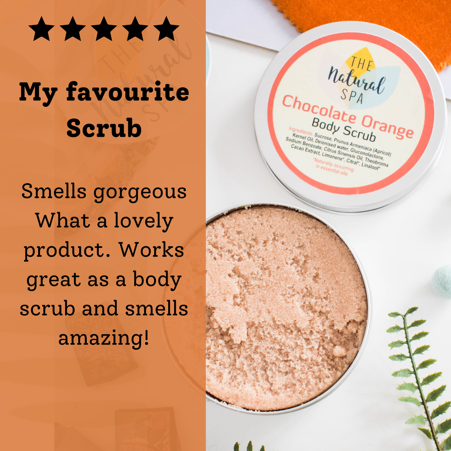 Chocolate Orange Natural Body Scrub - 75g tin - Letterbox