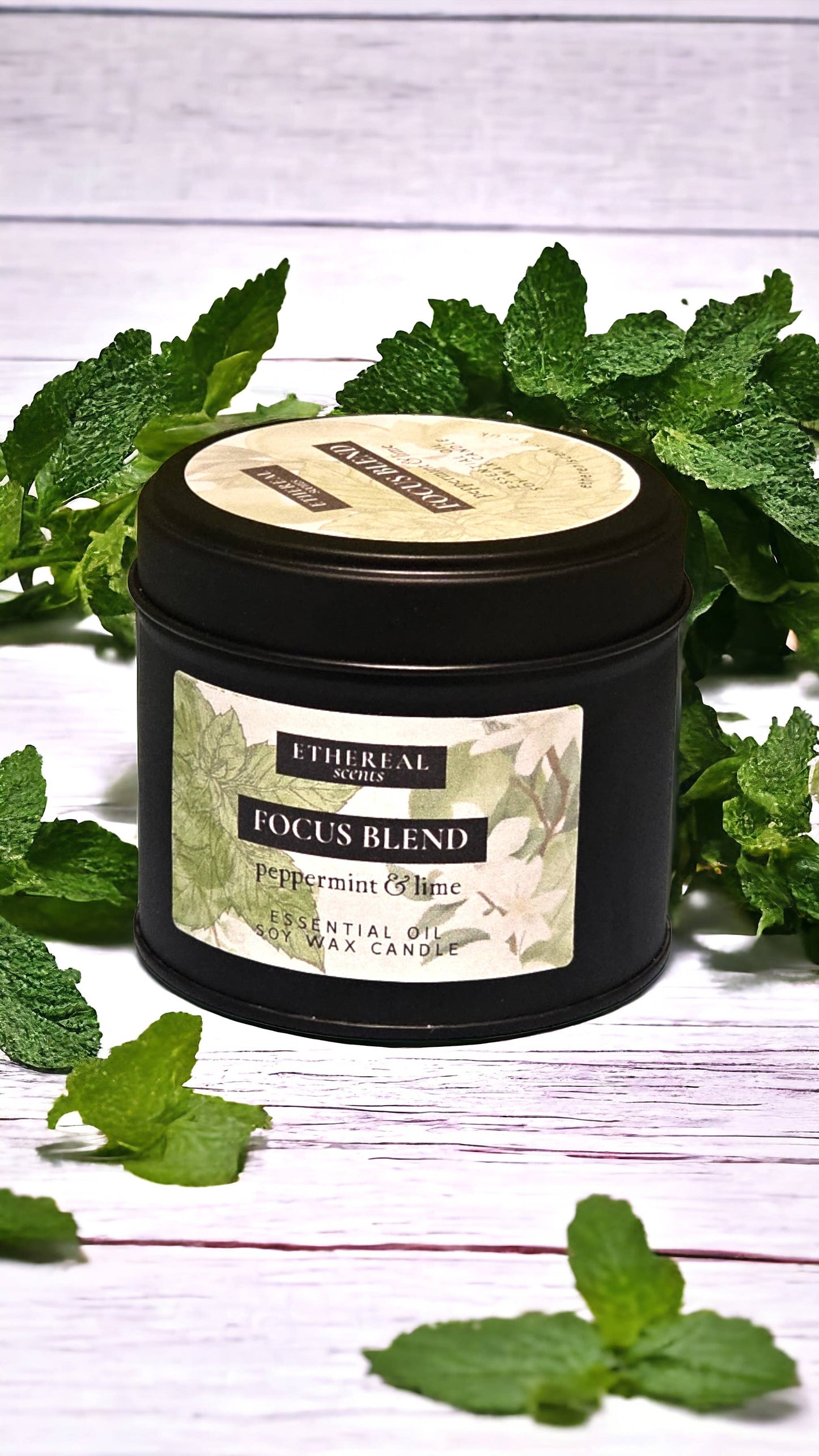 Soy Wax Candle *Focus Blend* Peppermint & Lime