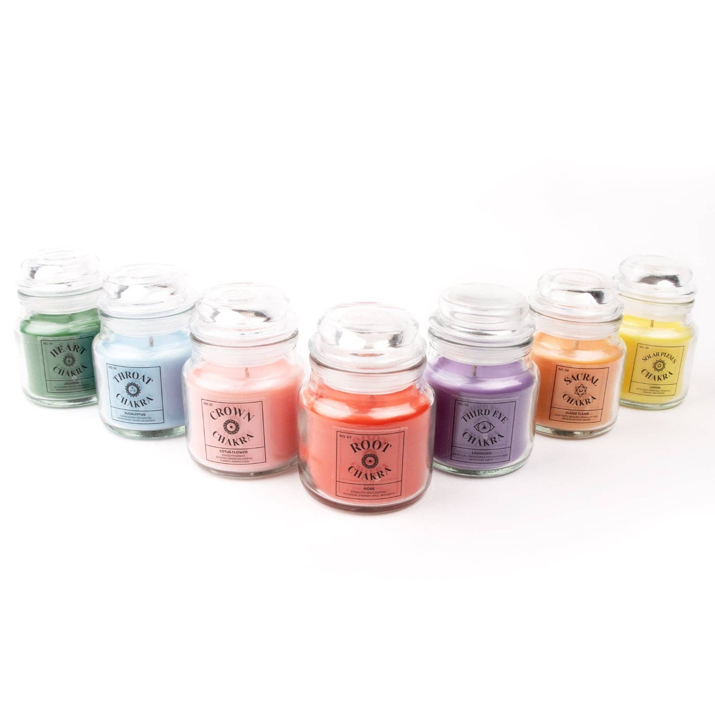 Seven Chakra Candles - Individual Glass Jars
