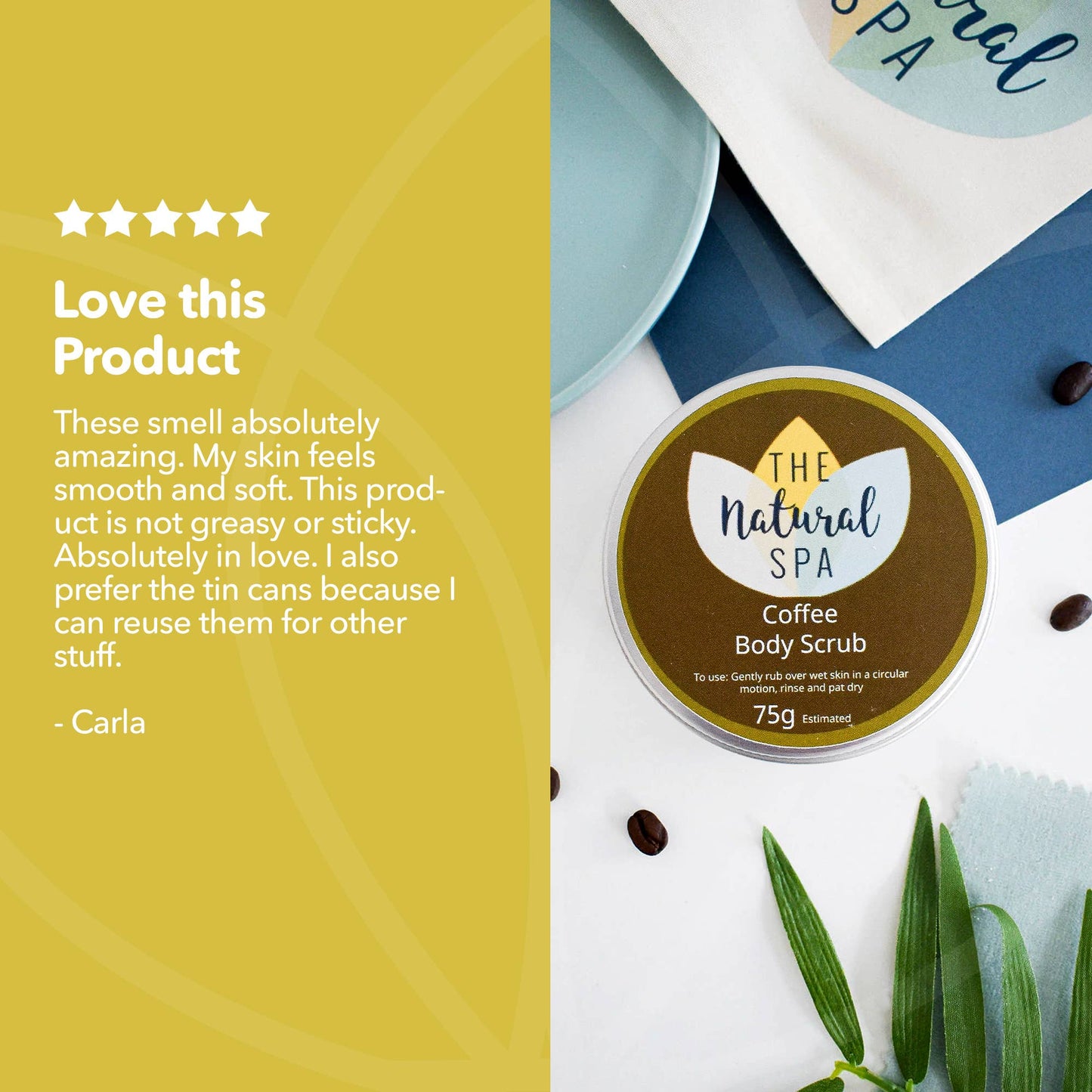 Coffee Natural Body Scrub - 75g tin - Letterbox