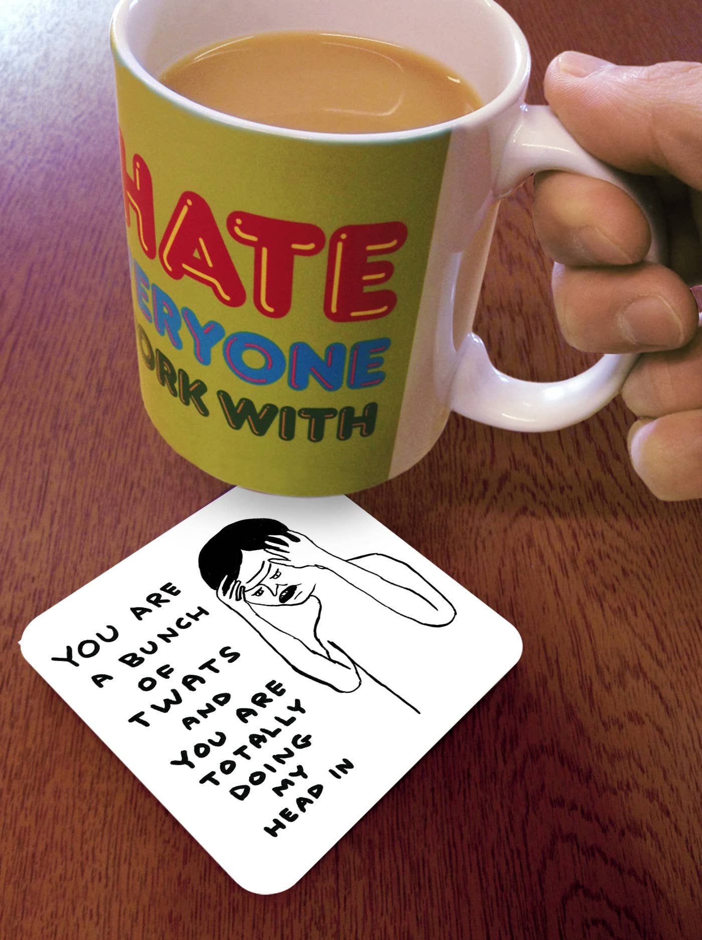 Funny Art Coaster - Bunch Of Twats