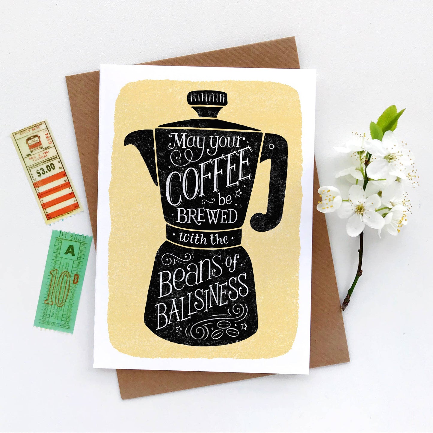 Funny Hand Lettered Coffee Quote Card