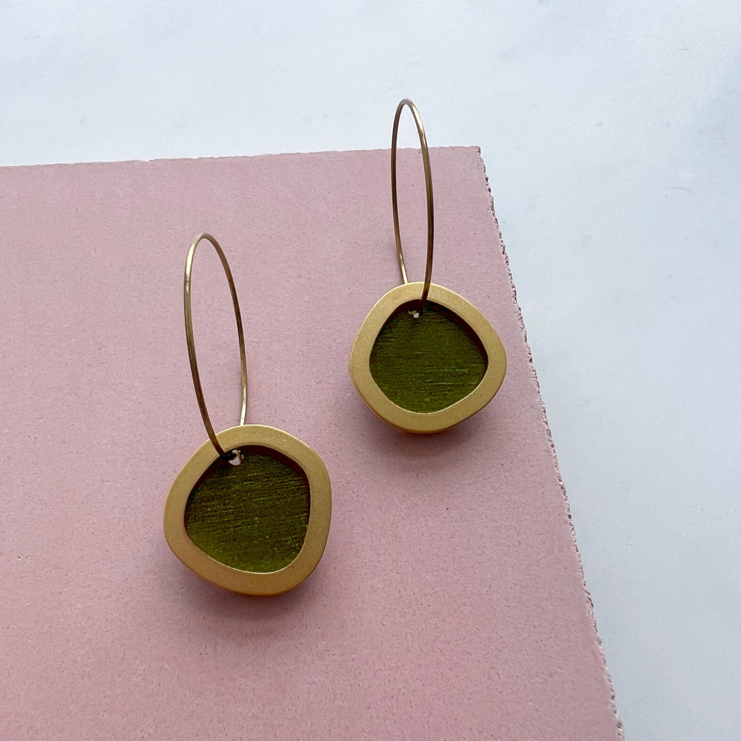 Coloured/Gold Circle Hoop Earrings