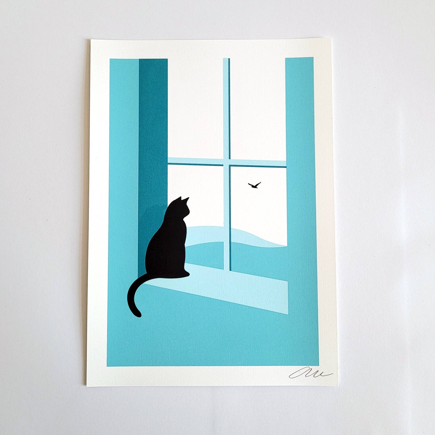 Watching Through The Window, Cat Print