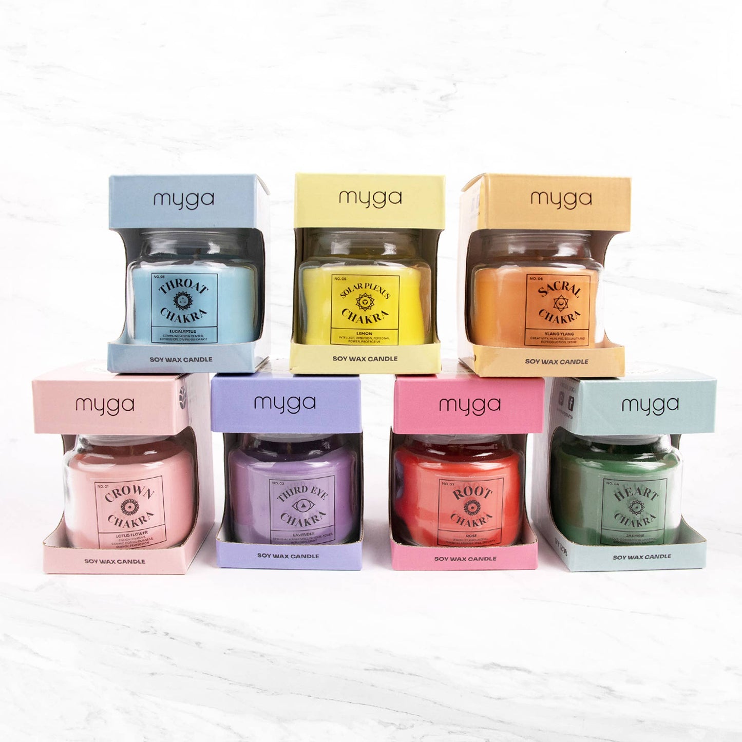 Seven Chakra Candles - Individual Glass Jars