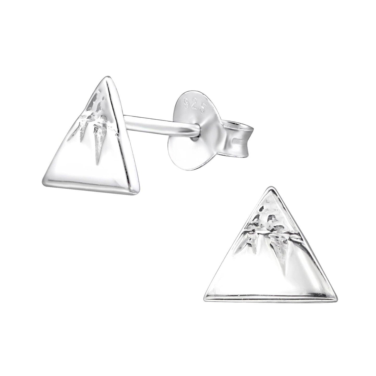 Triangle Mountain - 925 Sterling Silver Earrings