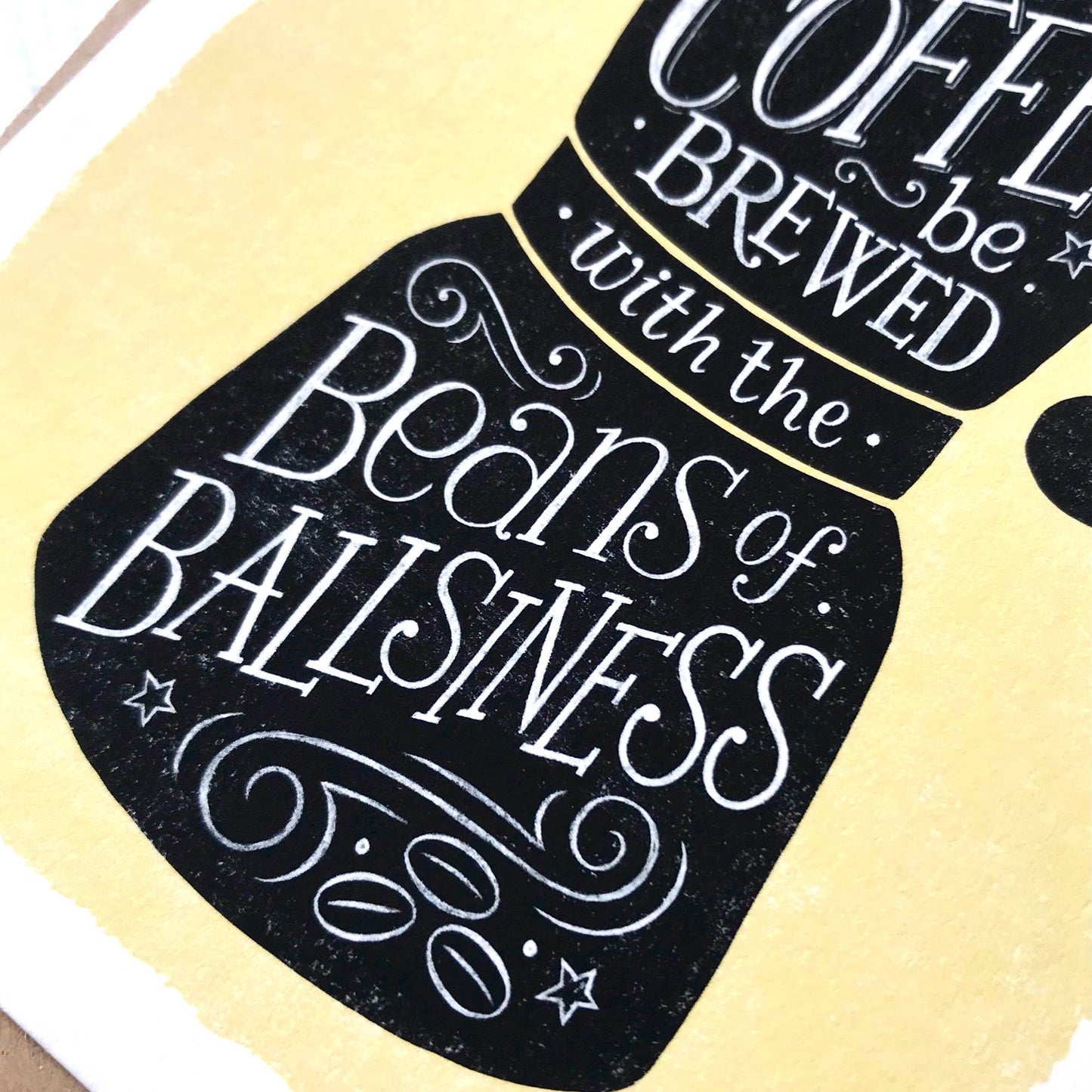 Funny Hand Lettered Coffee Quote Card