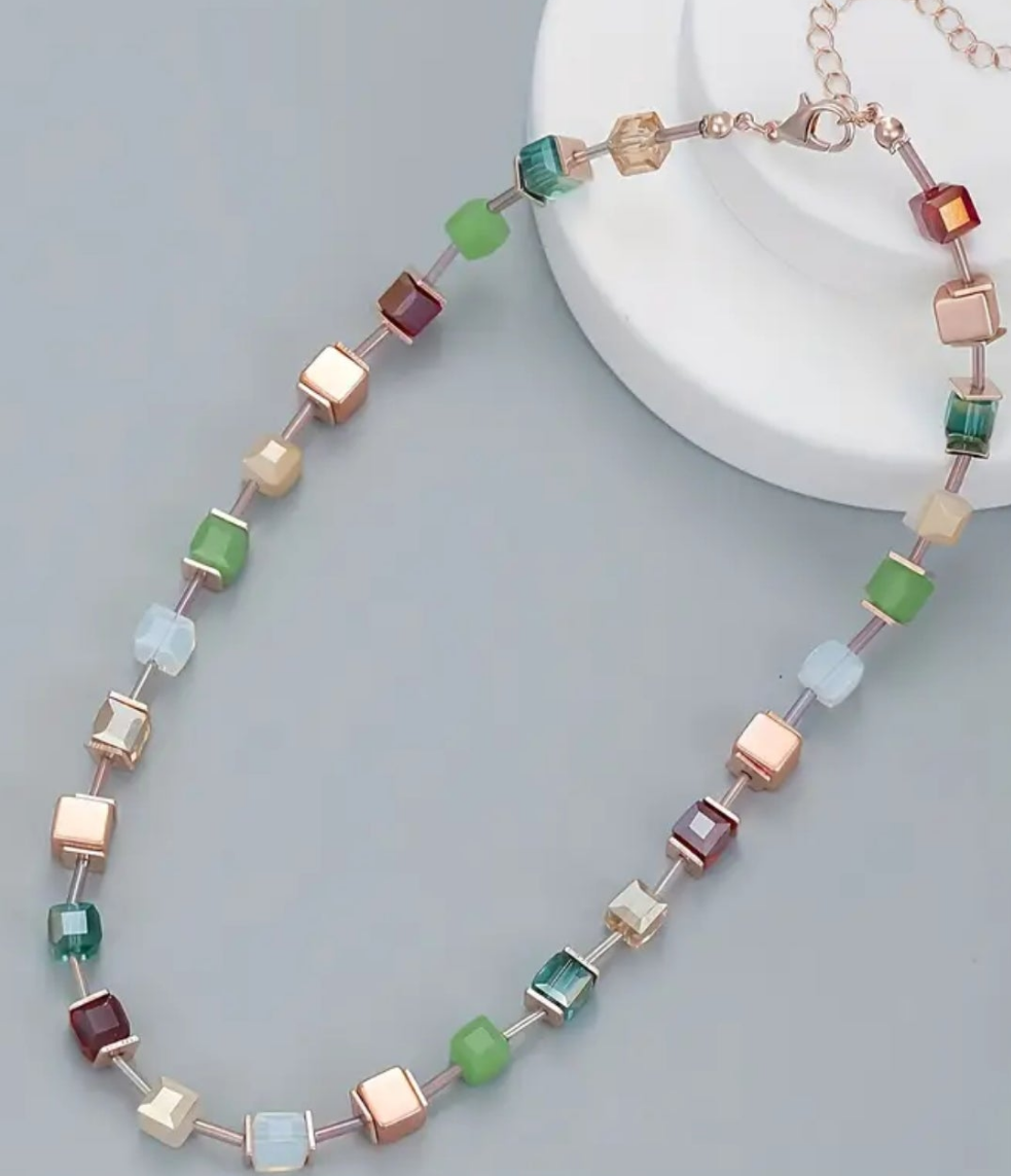 Stone & Glass Mix Necklace