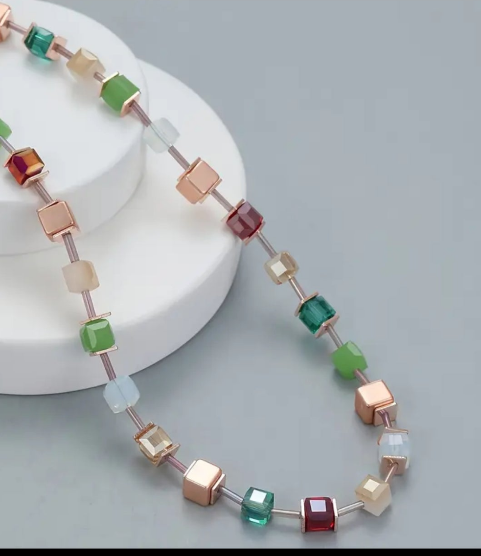 Stone & Glass Mix Necklace