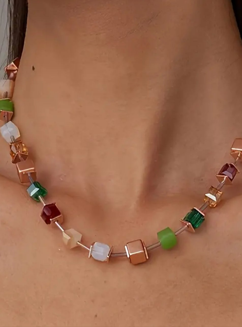 Stone & Glass Mix Necklace