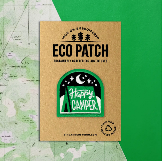 Happy Camper Tent Recycled Embroidered Patch
