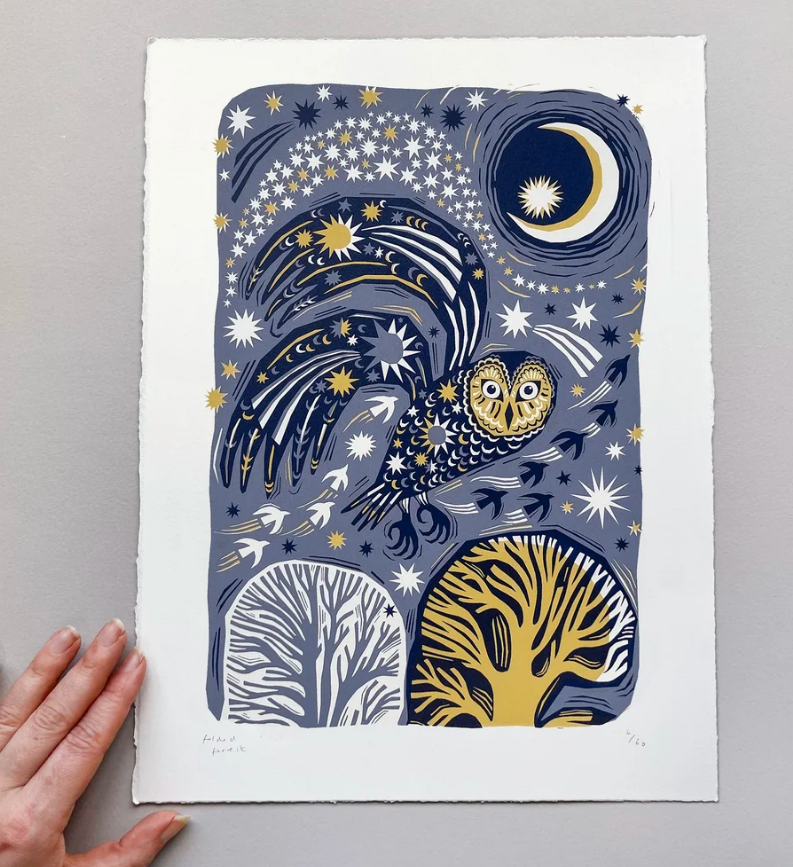 Folded Forest Limited Edition Print - Midnight Owl