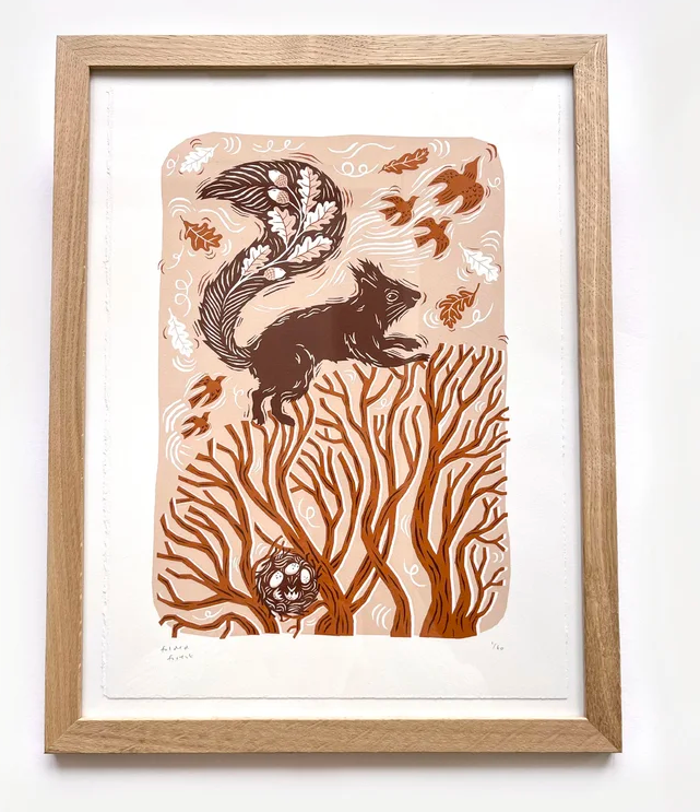 Folded Forest Limited Edition Print - Red Squirrel
