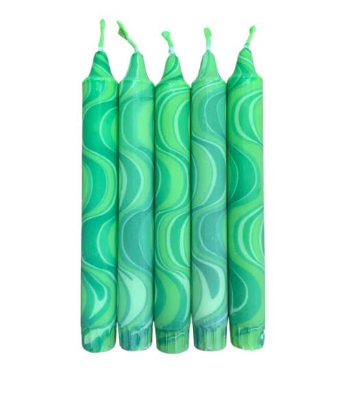 Green Marble - Handmade Marble Dinner Candles
