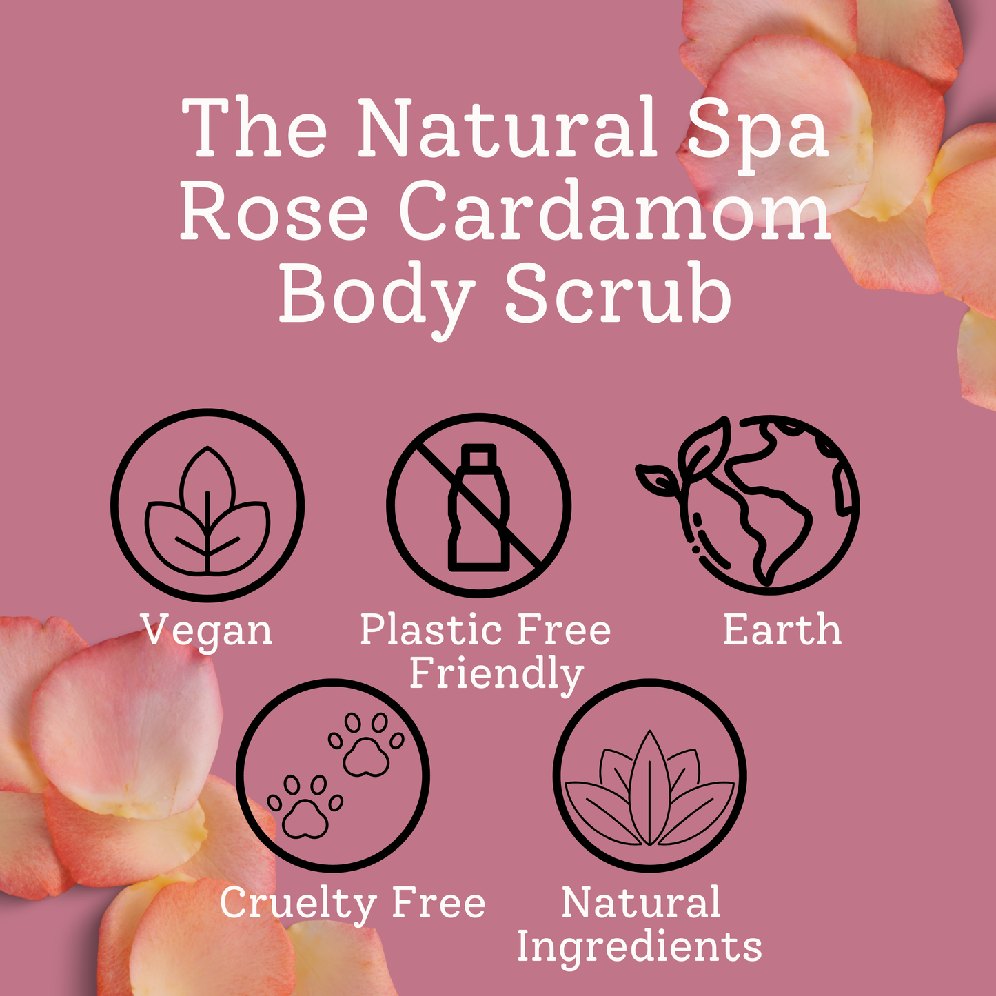 Rose Cardamom Natural Body Scrub - 75g tin