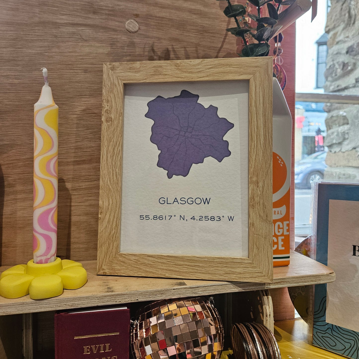 Glasgow Art Print - Longitude and Latitude A5