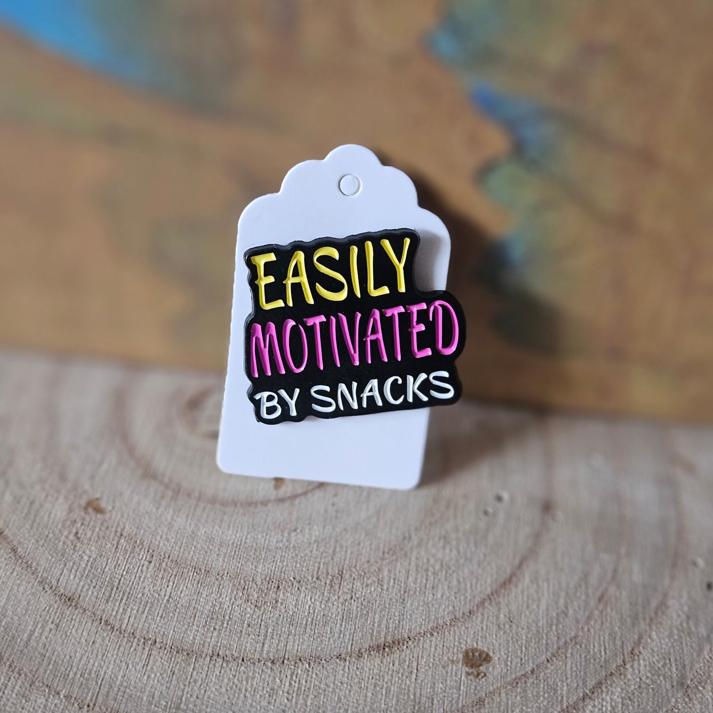 Easily Motivated by Snacks * Enamel Metal Pin