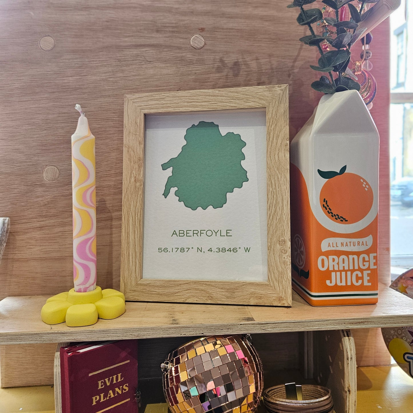 Aberfoyle Art Print - Longitude and Latitude A5