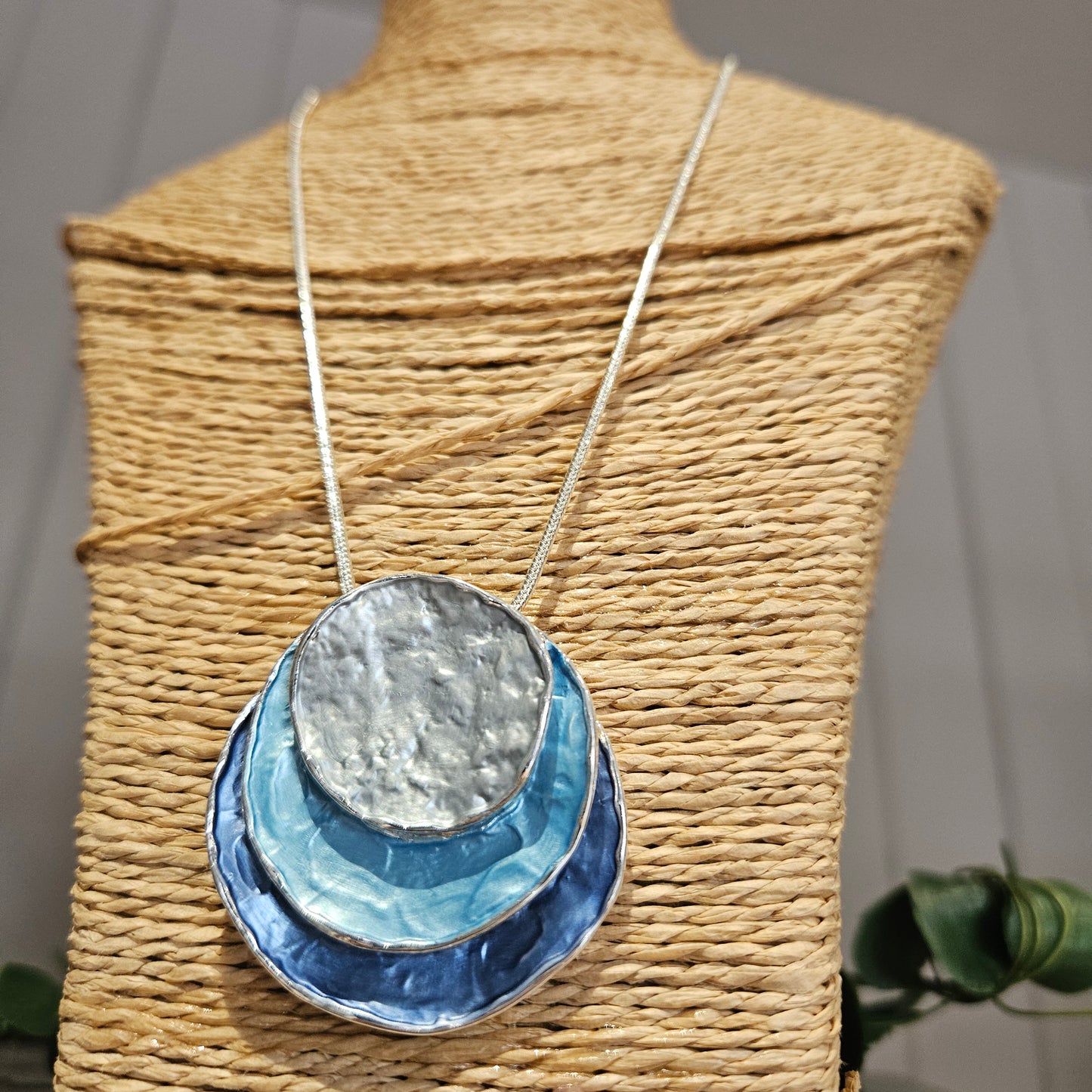Mixed Blues Pendant Necklace