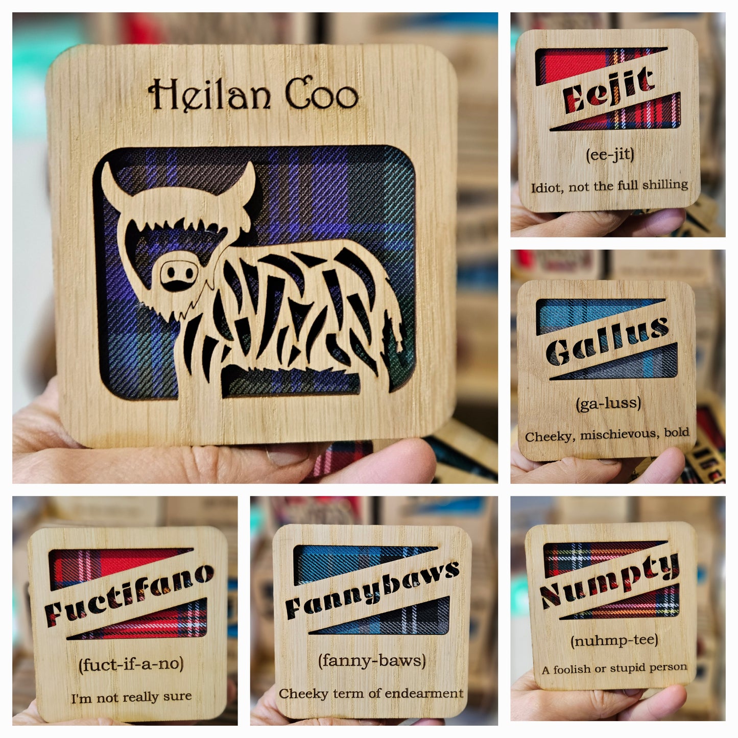Wood & Tartan Coasters