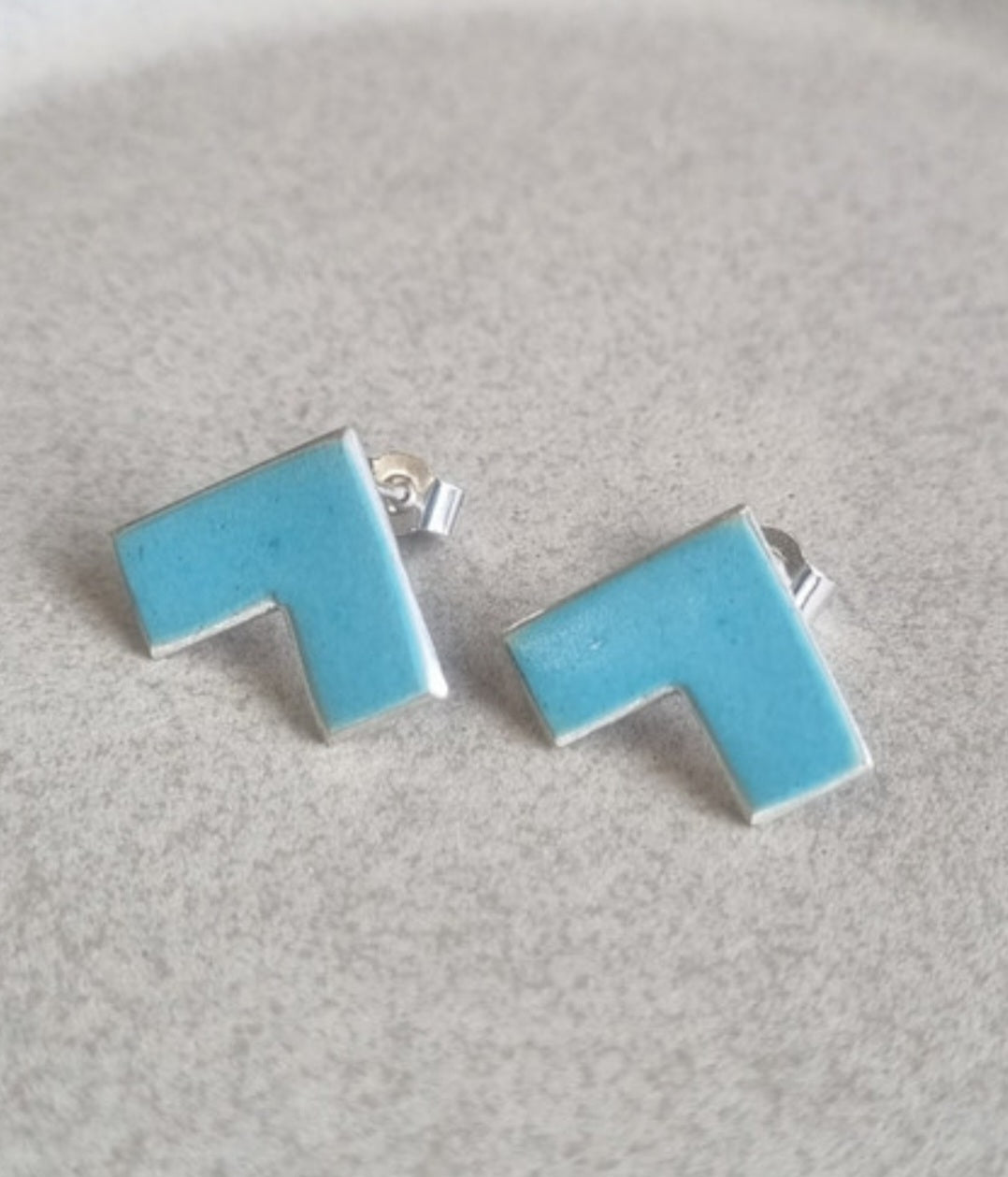 Rooftop Studs - Enamel Light Blue