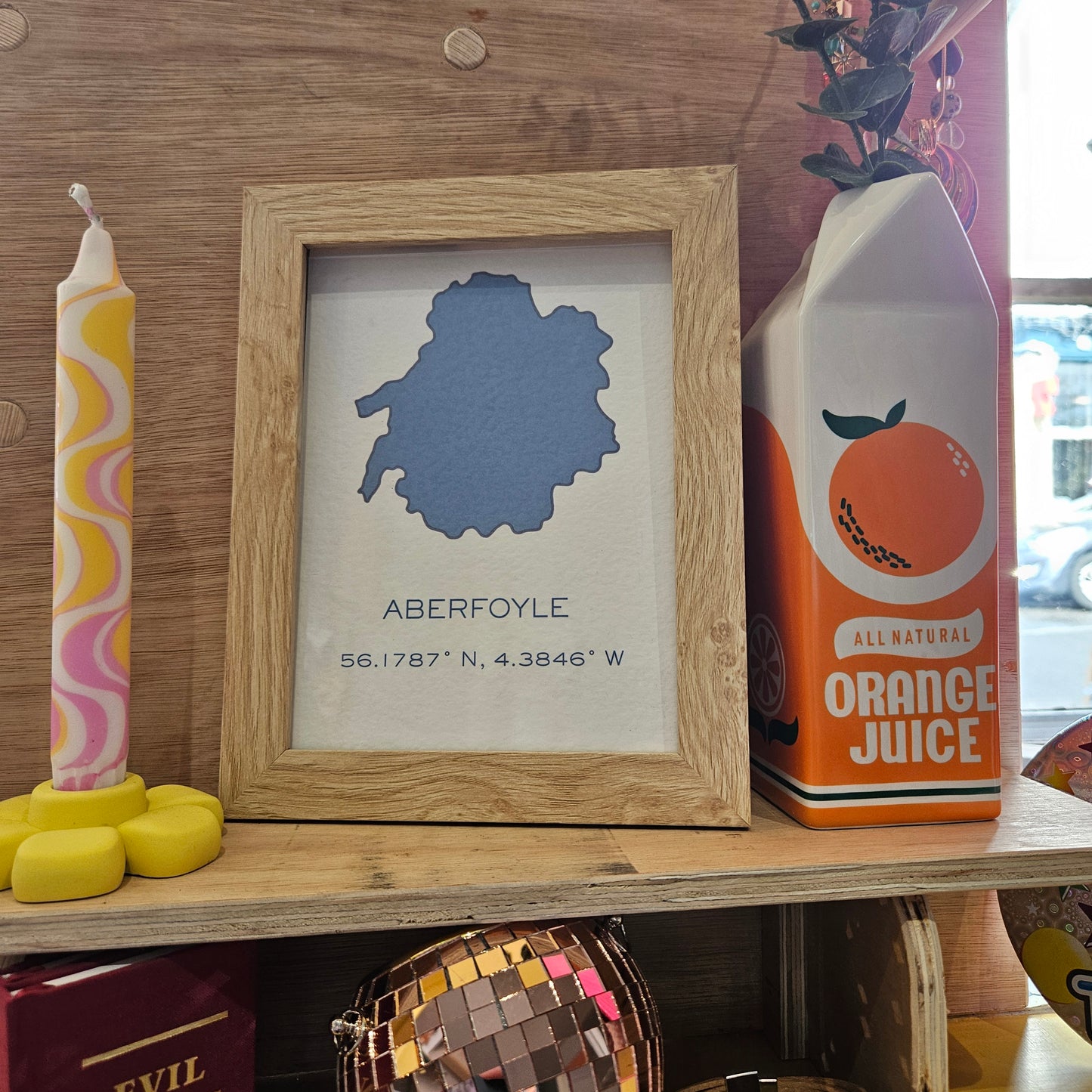 Aberfoyle Art Print - Longitude and Latitude A5