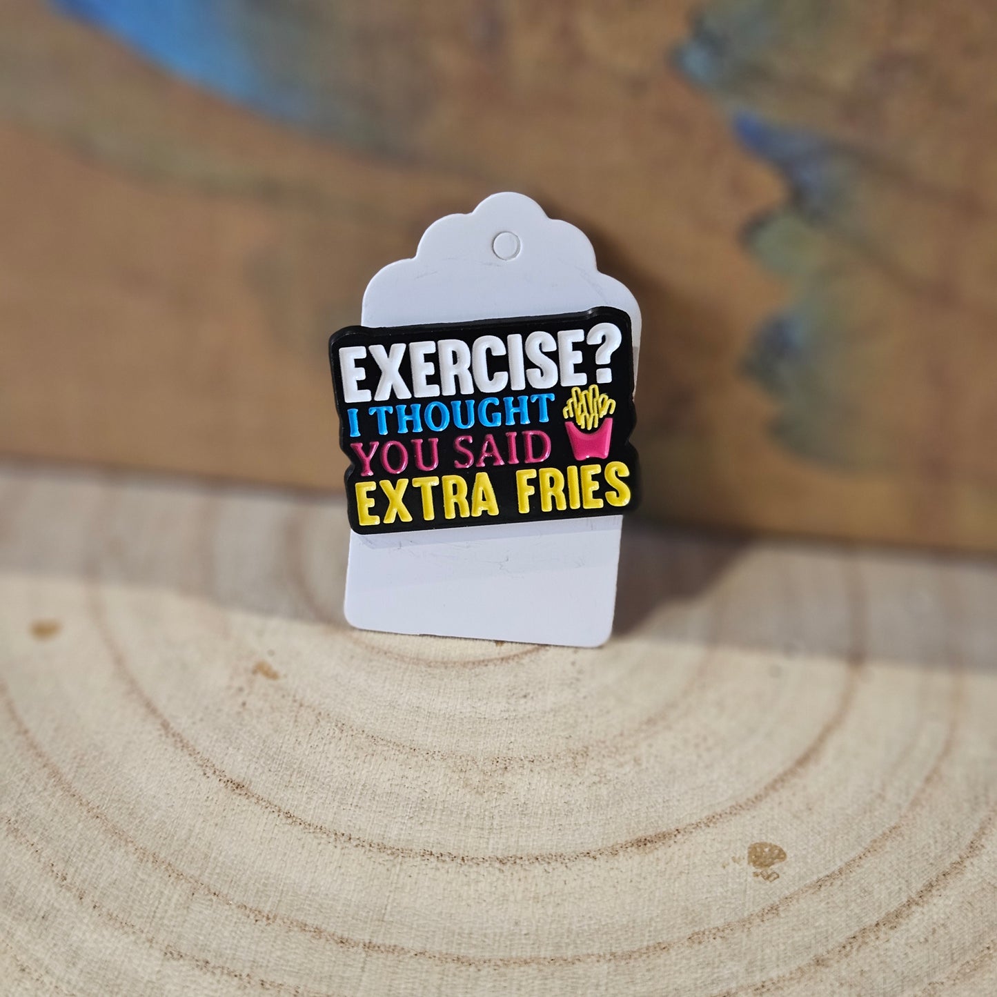 Exercise & Fries * Enamel Metal Pin