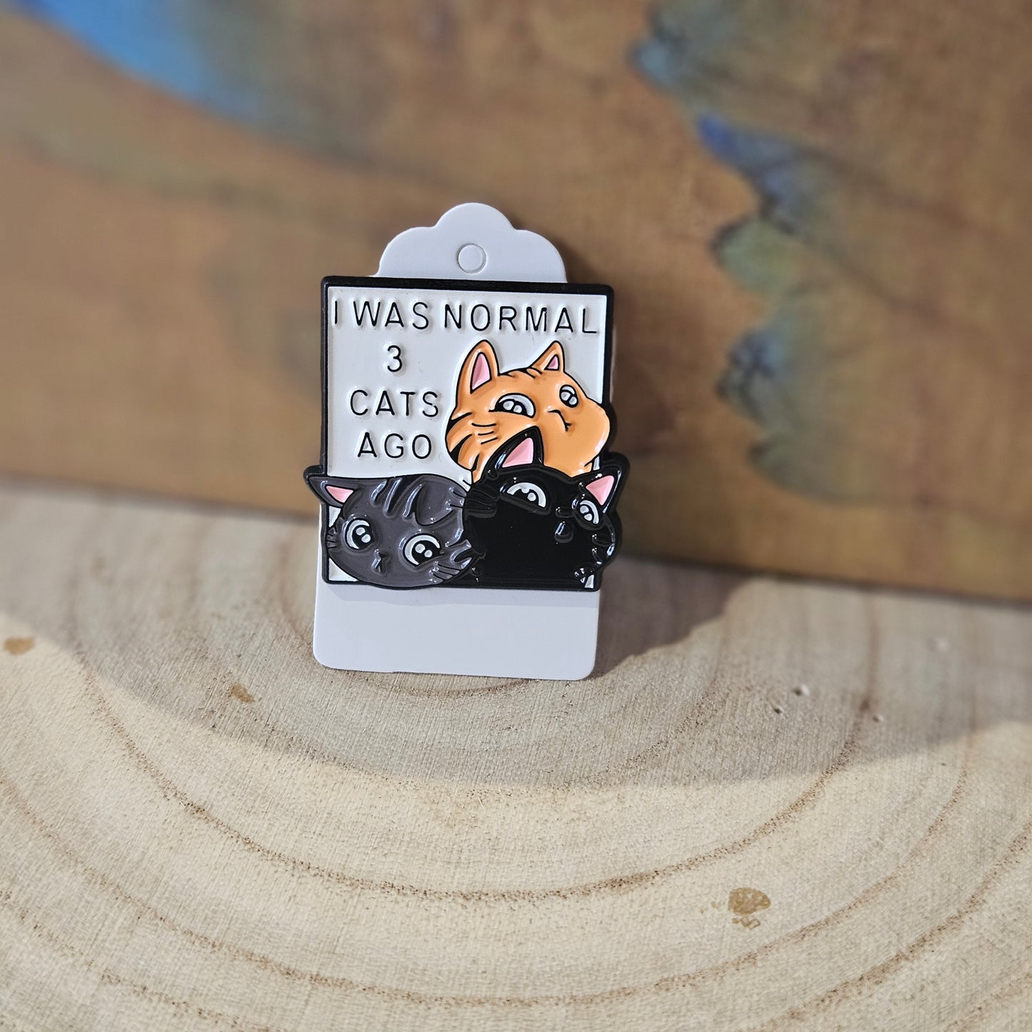 Normal & 3 Cats * Enamel Metal Pin