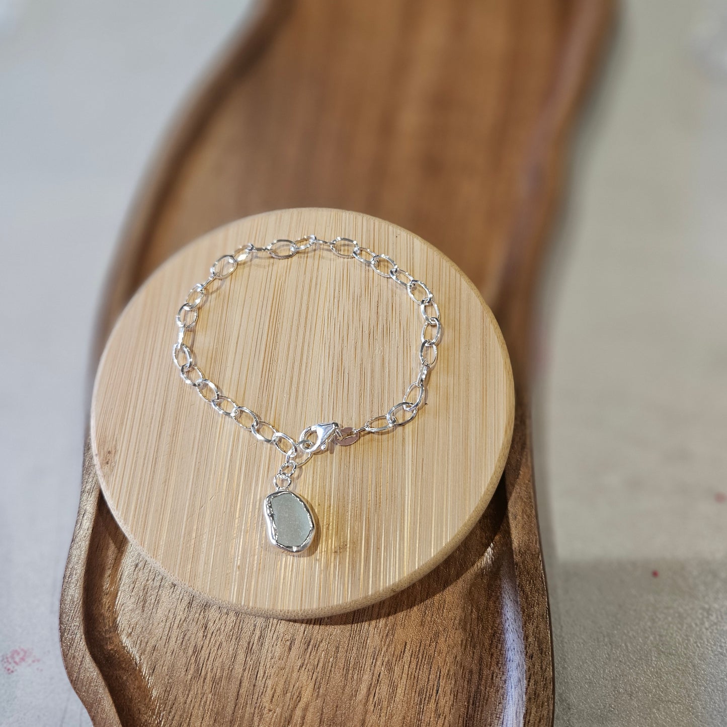 Sea Glass Bracelet / Silver
