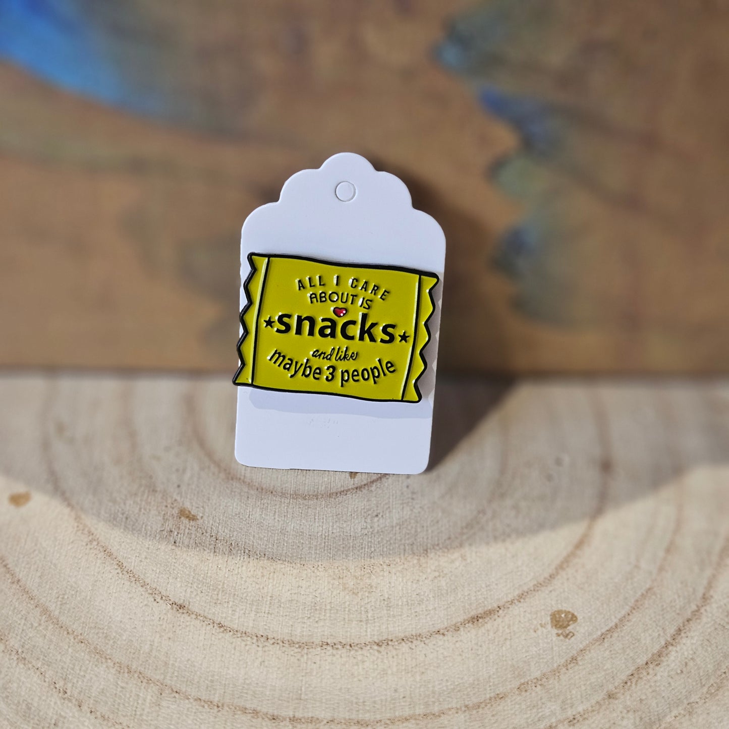 Snacks & 3 people* Enamel Metal Pin