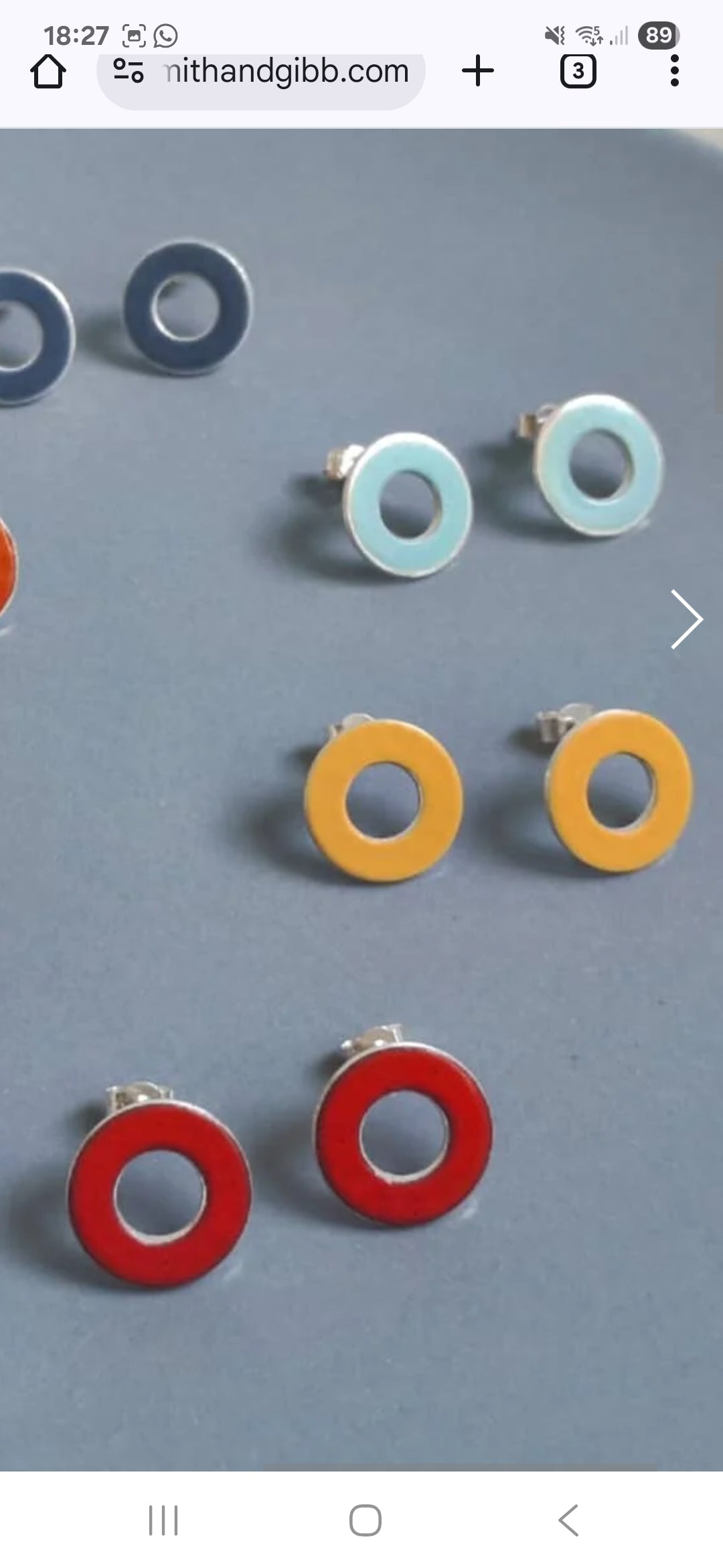 Circle Window Studs - Enamel Light Blue