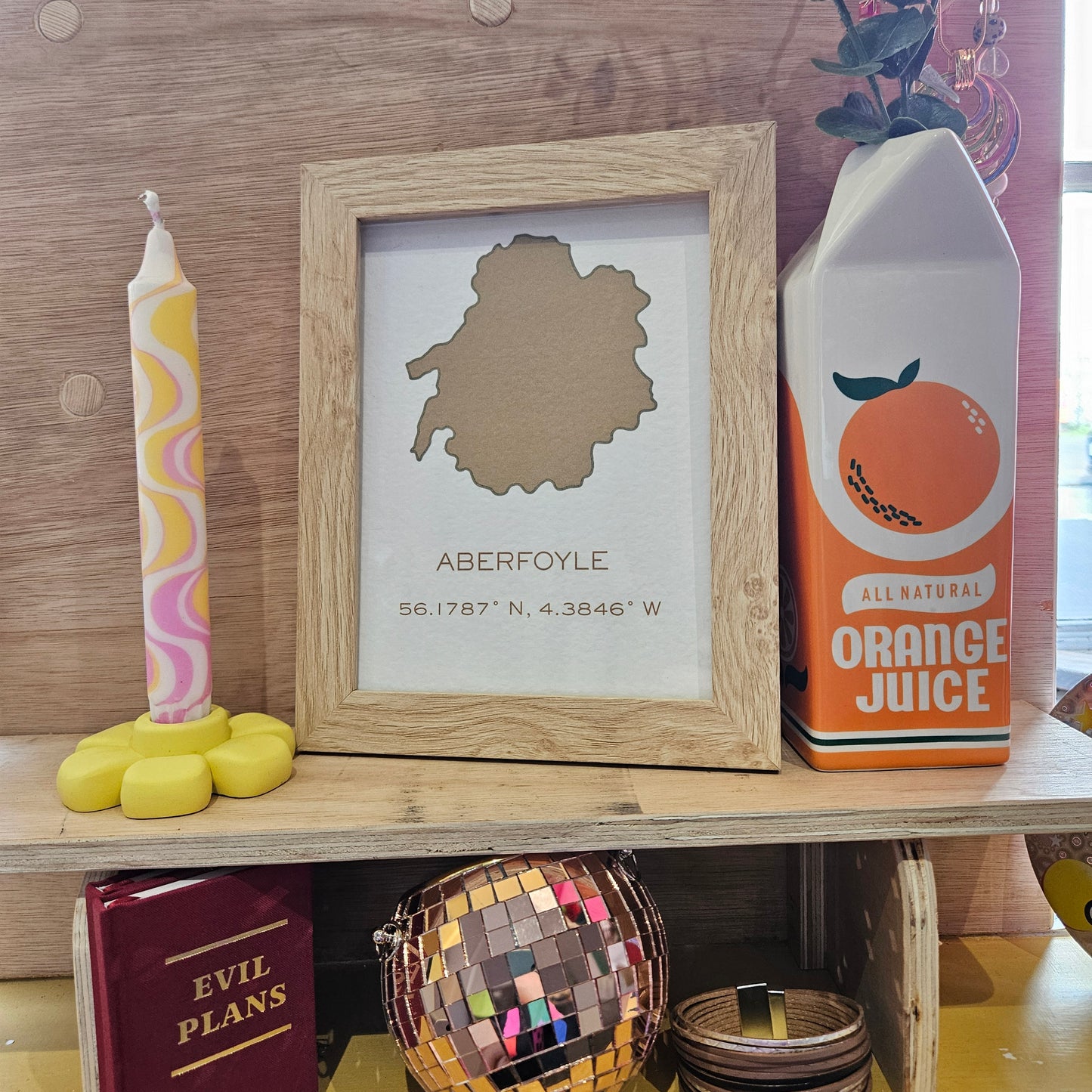 Aberfoyle Art Print - Longitude and Latitude A5