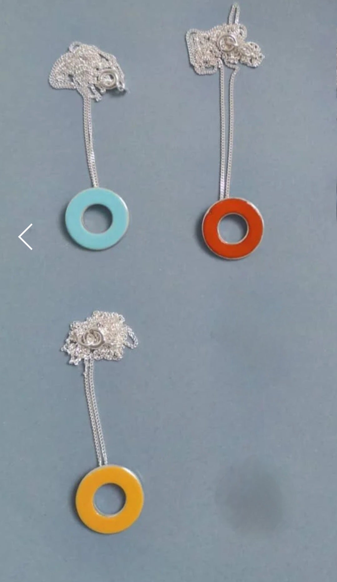 Circle Window Pendant - Enamel Red