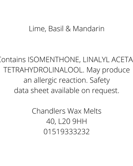 Lime, Basil & Mandarin Wax Melt Snapbar