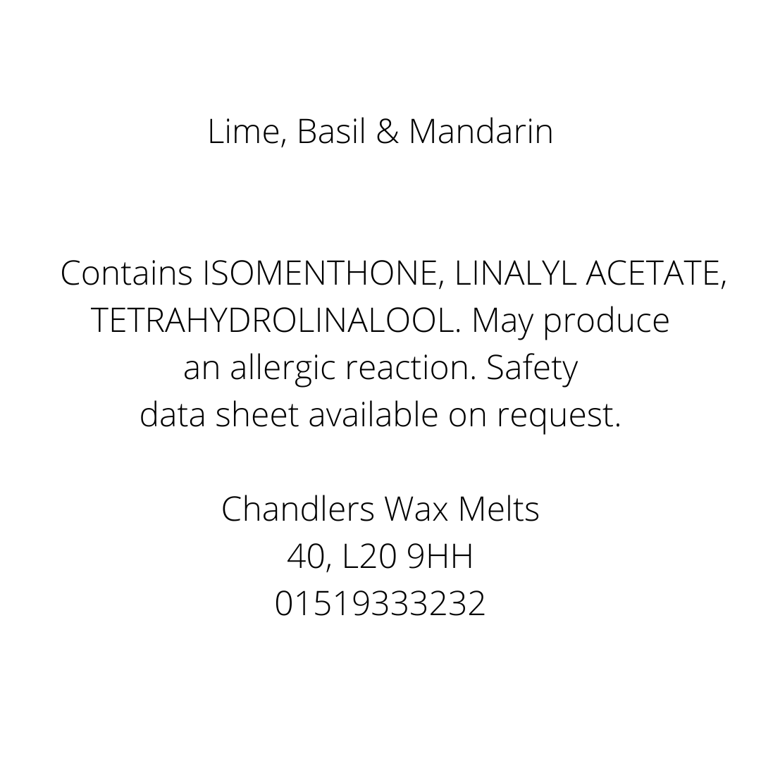 Lime, Basil & Mandarin Wax Melt Snapbar