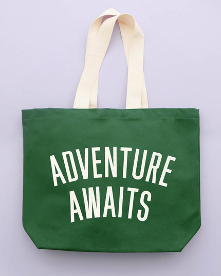Adventure Awaits - Forest Green Canvas Tote Bag